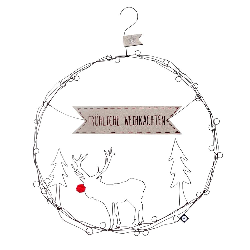 Good old Friends Winter door wreath deer