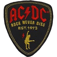 Patch thermocollant - ACDC - Logo rouge - 9,5 x 5 cm - Facile à poser - Hard rock