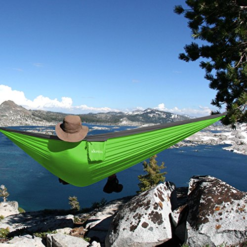 Double Hammock -Outdoor Camping Hammocks,For Backpacking, Travel, Beach, Yard. Bigger Size 126”L × 79”W, Support Up To 500 lbs,Quick&Easy Setup