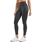 CRZ YOGA Matte Faux Leather Leggings 25" - Butterluxe High Waisted Stretch Ankle Leather Pants for Women Pleather Tights