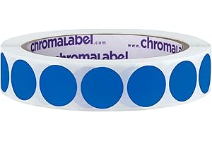 ChromaLabel 3/4 Inch Round Colored Stickers, Removable Sticky Dots Color Coding Labels, Ideal Dot Stickers for Arts and Crafts - 1000 Colored Labels per Roll, Dark Blue Sticker Dots