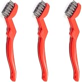 GOLDEN SMILE 3-Pack 7" Stainless Steel Wire Brushes - 40% Denser Than Standard Brushes - for Heavy-Duty Cleaning: Grill Grates, Uncoated Pans, Rust Removal, Deburring &amp; Metal Cleaning