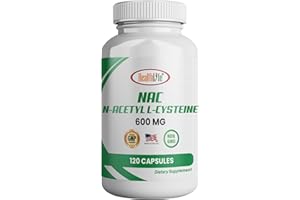 HEALTH LFE HealthLife N-Acetyl L-Cysteine (NAC) 600mg, 120 Capsules - Non-GMO, Gluten Free, 120 Servings