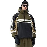 GSOU SNOW Men Ski Jacket Women Baggy Snowboard Jacket Snow Coat Mountain Jacket Hooded Waterproof Windproof Reflective Strip