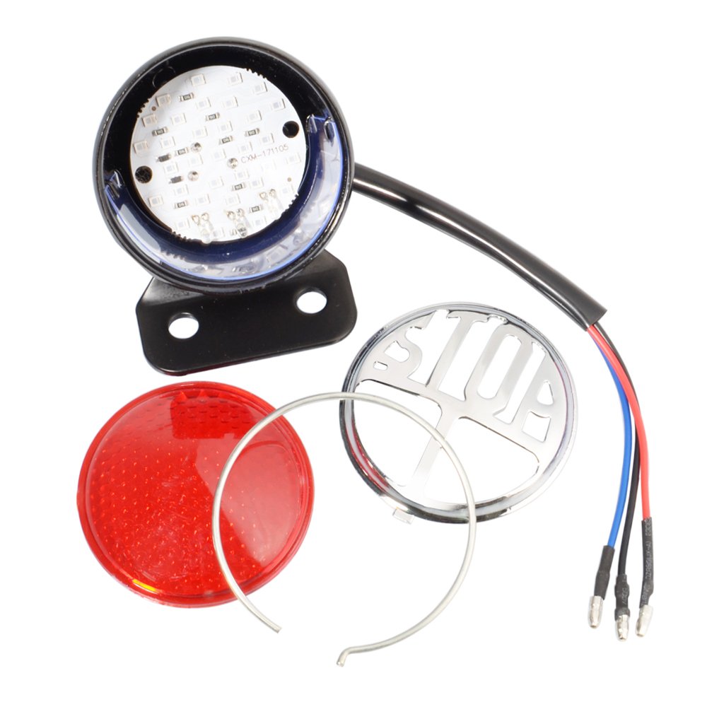 Benlari LED 1 inch Tail light Side Mount License Plate Bracket for