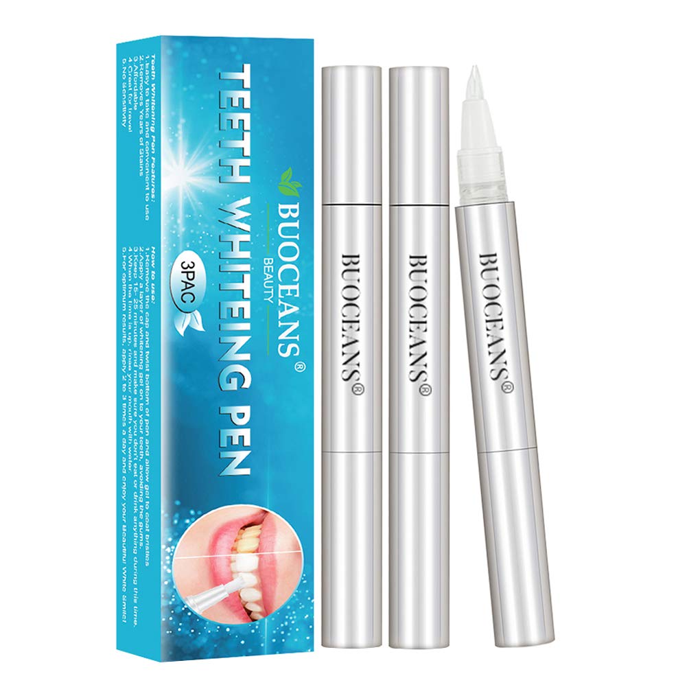 Teeth Whitening Pen, Natural Teeth Whitening Gel, Teeth Whitening Kit, No Sensitivity, Effective, Painless, Professionally Formulated & Smart Whitening, Beautiful White Smile, 3pac