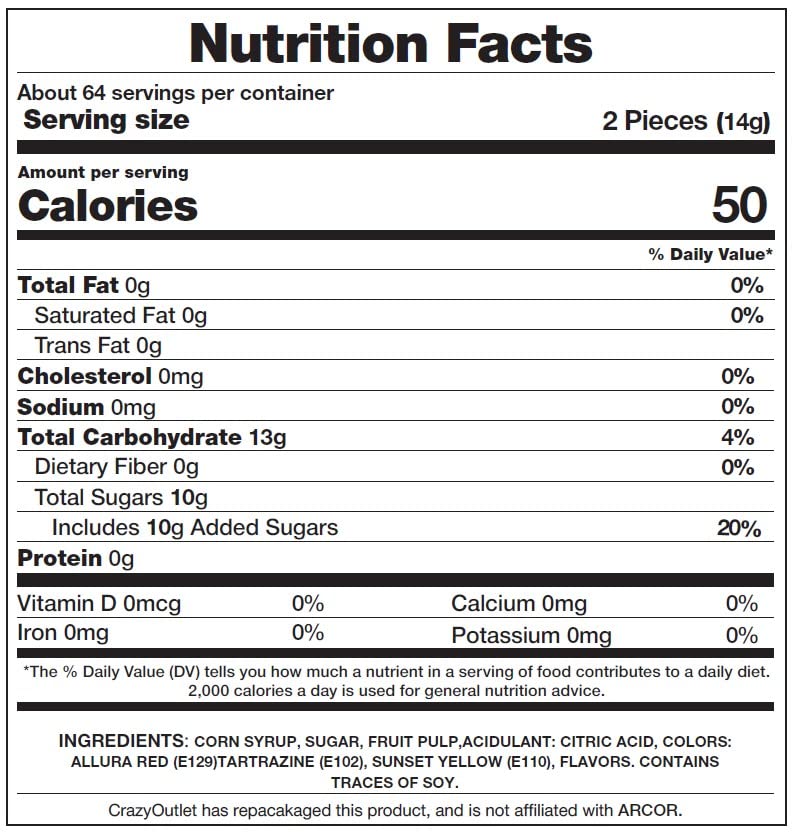 CrazyOutlet Arcor Assorted Fruit Filled Bon Bon Hard Candy