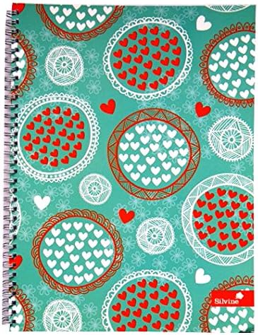 A4+ Wirebound Notebook - 160 Pages -"Marlene West" Range – Spiral Hearts - Ruled