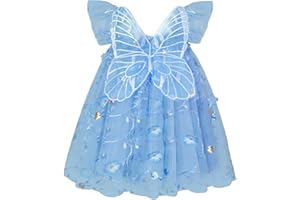 AGQT Baby Girls Tulle Tutu Dress Butterfly Print Back Sundress Size 6M-6T