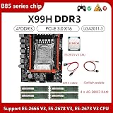 CIWEI X99H Motherboard E5 2673 V3 CPU 4x4G DDR3 RAM LGA2011-V3 ECC M.2 NVME view 2