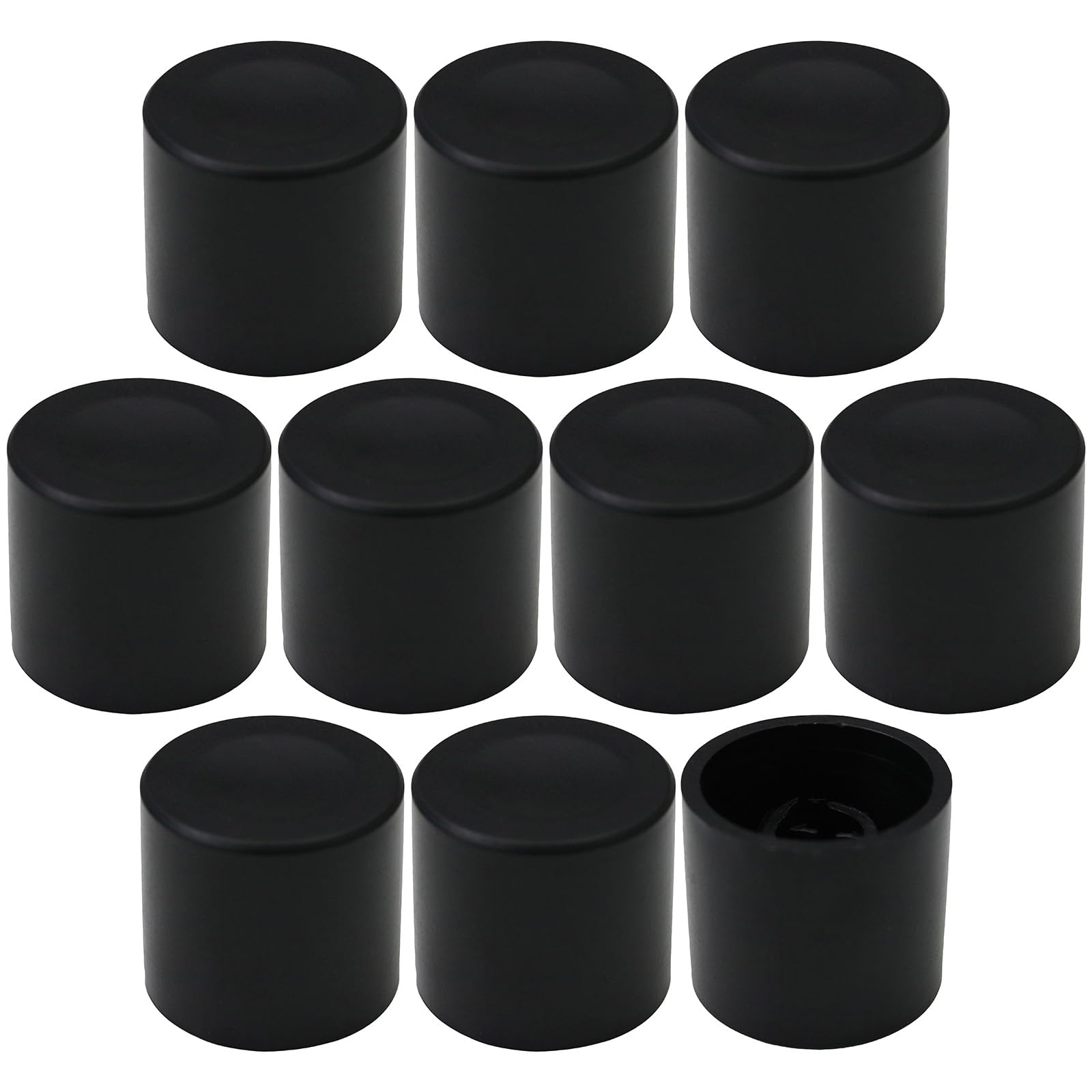 6mm D-Shaft Hole Plain Black Rotary Encoder Control Knob Pack of 10