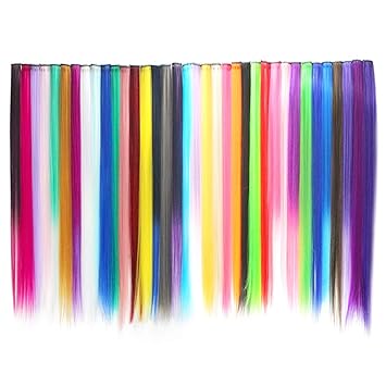 Amazon Com Wobe 36pcs Colored Clip In Hair Extensions 21inches