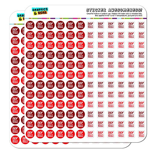 Pay Bills Dots Planner Calendar Scrapbooking Crafting Stickers - Red - Opaque