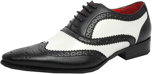 black and white brogues mens