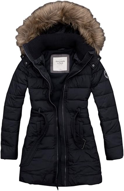 アバクロンビー フィッチ Abercrombie Fitch アバクロ ダウンコート レディース ファー付きフード ネイビー Mサイズ 並行輸入品 コート ジャケット 通販 Amazon