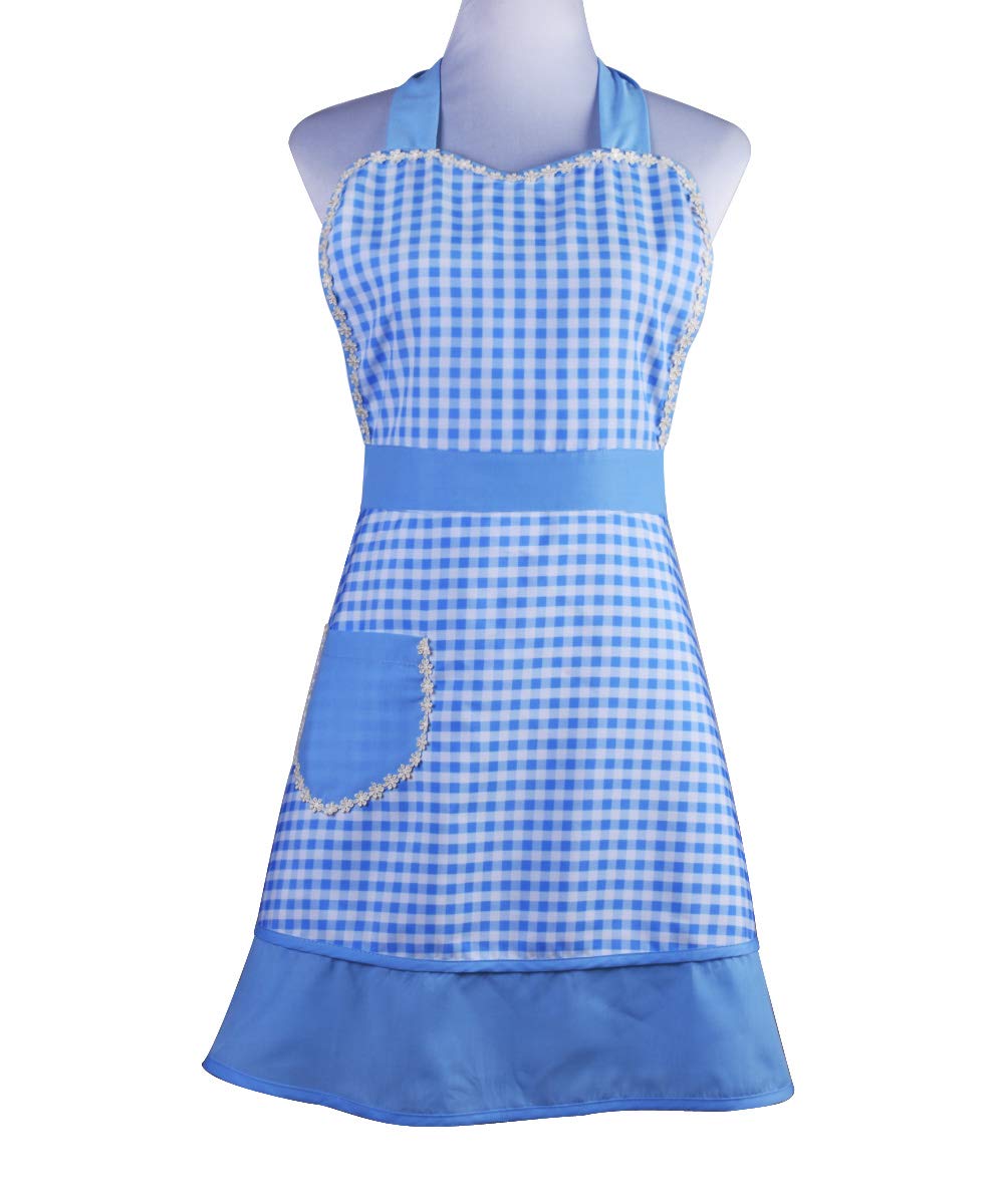 Love Potato Cute Lovely Unique Design Women Girls Ladies Retro Apron with Chic Pocket for Cooking Kitchen, Blue