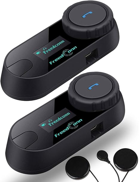 Amazon Freedconn バイクインカム ブルートゥース ワイヤレス バイク通信機 インターコム 2人同時通話 3台接続可 スマホ 携帯連動 電話応答 音楽再生 Fmラジオ 日本語説明書付き 2台 バイク用通信機器 車 バイク