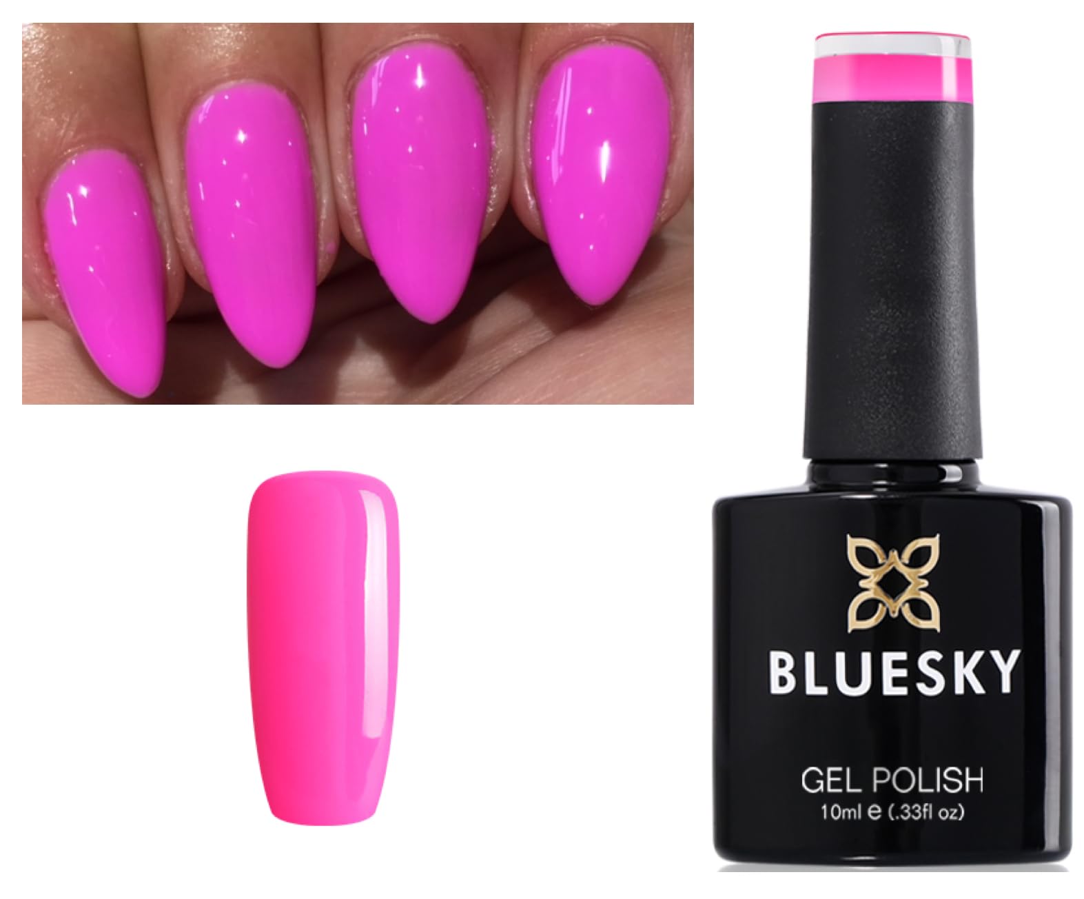 Bluesky Nail Gel Polish Neon Pink Petal Bubblegum Pink Mauve FRESH UV LED Soak Off 10ml Neon 21 Spring Summer (Requires Drying under UV/LED Lamp)