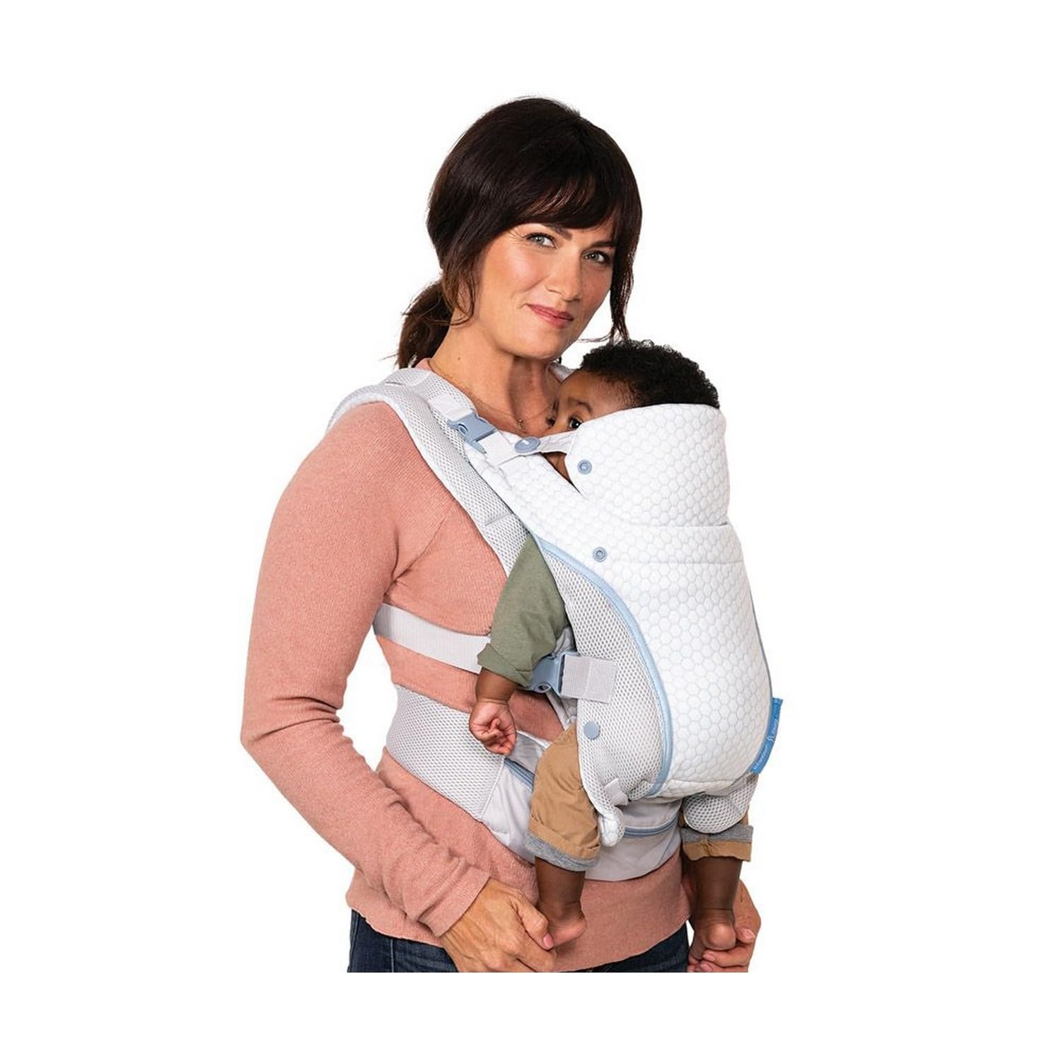 Infantino Staycool 4-in-1 Convertible Carrier, Ergonomic Design for Infant and Toddlers, 8-40 lbs with Storage Pocket, White