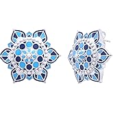 Navicia Azure Phool Mahal Stud Earrings in Brass, as in Flower Palace of Jodhpur