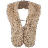 Women Faux Fur Collar Halter Vest Fuzzy Sexy Tie Backless Crop Tops Sleeveless Going Out Tops for Party Club Rave