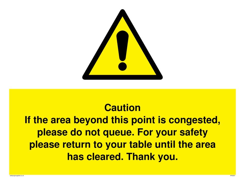 Caution if area beyond this point is congested, please do not queue ...
