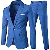 Cloudstyle Men's 2-Piece Suits Slim Fit 1 Button Dress Suit Jacket Blazer & Pants Set