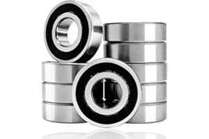 10 Pcs 6201-2RS Ball Bearings,Bearing Steel, Double Rubber& High RPM Support, Sealed Miniature Deep Groove Ball Bearing