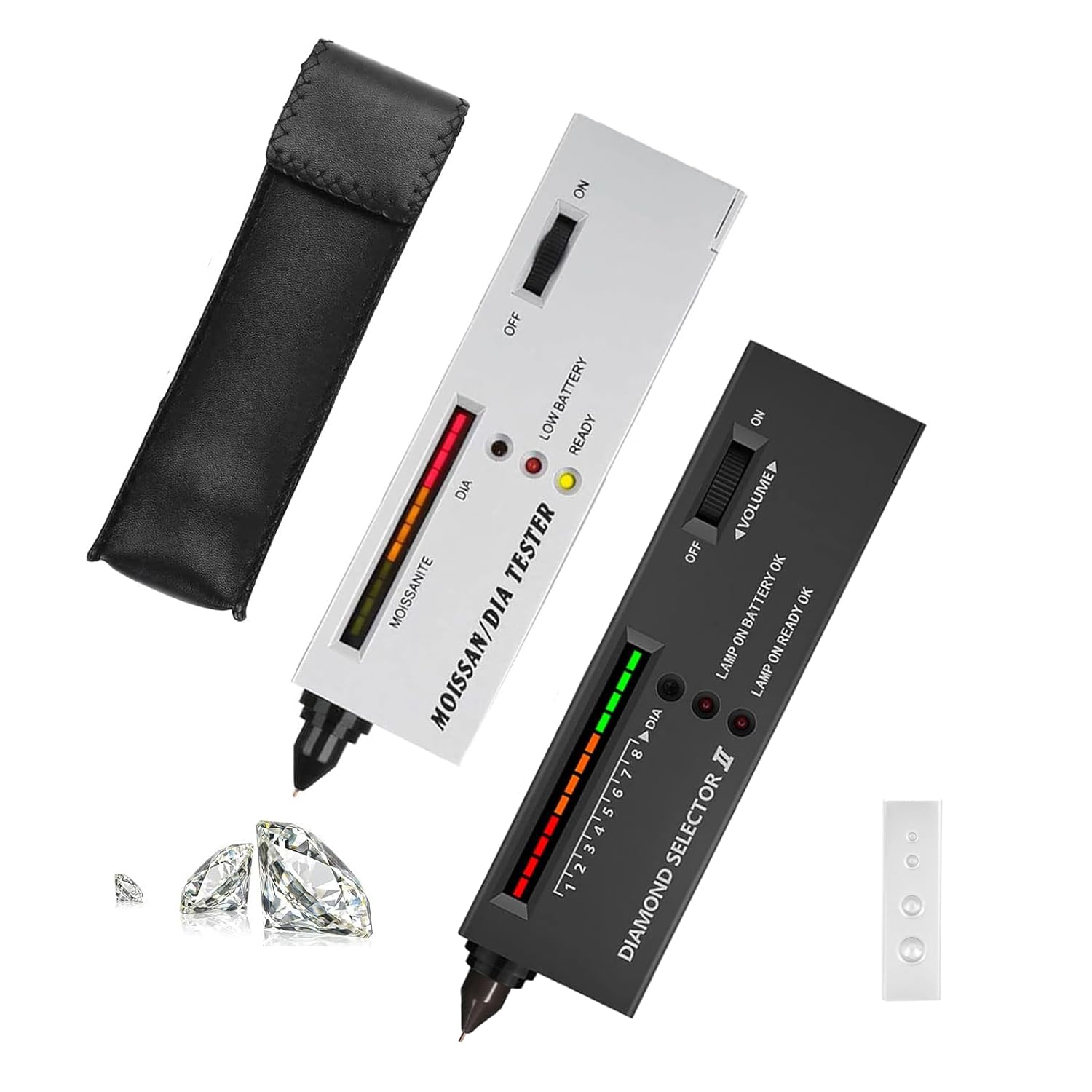Diamond Tester Pen, Portable High Accuracy Jewelry Diamond Tester Professional Diamond Detector Selector II Testing Diamond Gems Tool with LED Indicator for Diamond, Sapphire, Ruby, Crystal