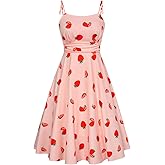Belle Poque 2026 Summer Dress for Women Spaghetti Strap Flowy Midi Beach Sundress Vintage Wedding Guest Cocktail Dress