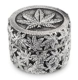 Formax420 Leaf Design Resin Tobacco Grinder 2 Inch 3 Parts Green and Silver Send Random