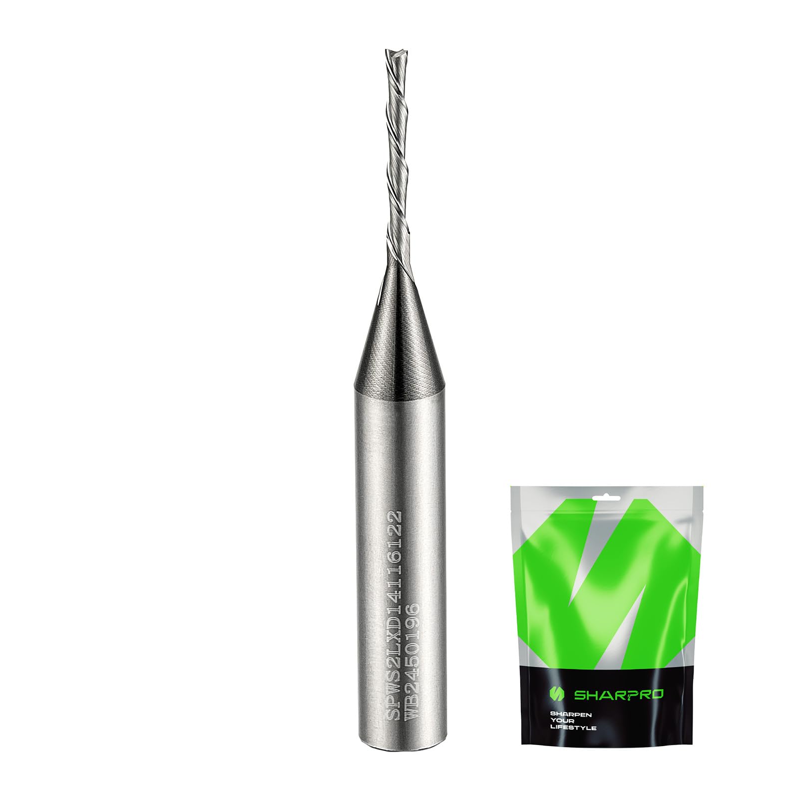 Photo 1 of 1/16 Router Bits 1/4 Shank, Spiral Downcut Router Bit, 1/16 Inch CNC Router Bits, Down Cut End Mills 1/4 Shank, Solid Carbide Endmills, Ideal for Wood Inlay, Grooving,1/2" CL,2" OVL