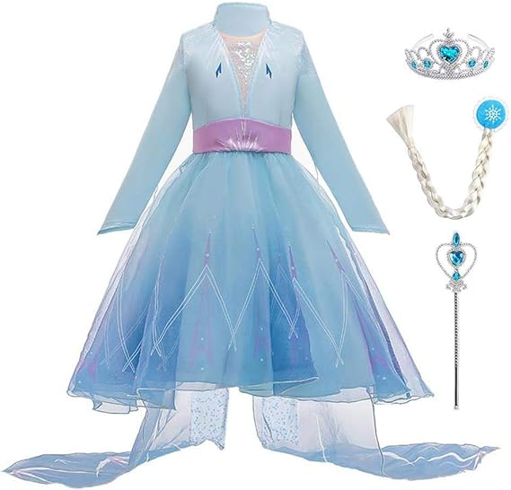 Parrucche Principessa Rapunzel Per Bambina - Set 2 Pezzi Per Cosplay E Feste - Foto 7