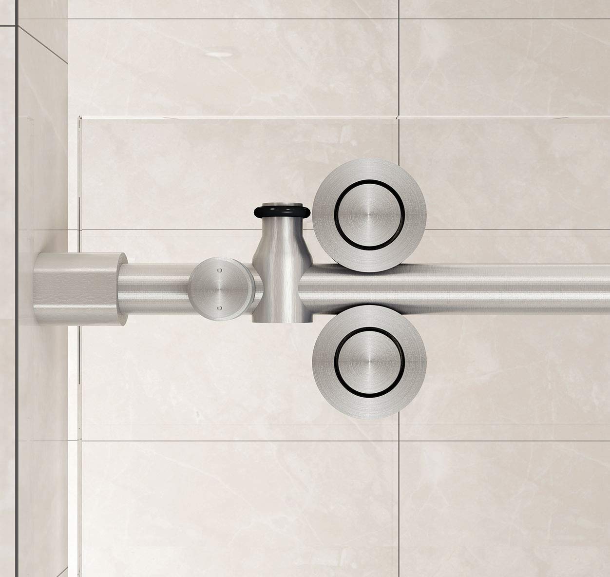 DIYHD Frameless Sliding Glass Track Black barn Style Shower Door Track Hardware eBay