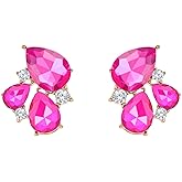 TRWWELL Rhinestone Stud Earrings Small Fancy Crystal Cluster Earrings for Women Brides Dainty Marquise Stud Earrings for Wedding Party Prom Jewelry Gift