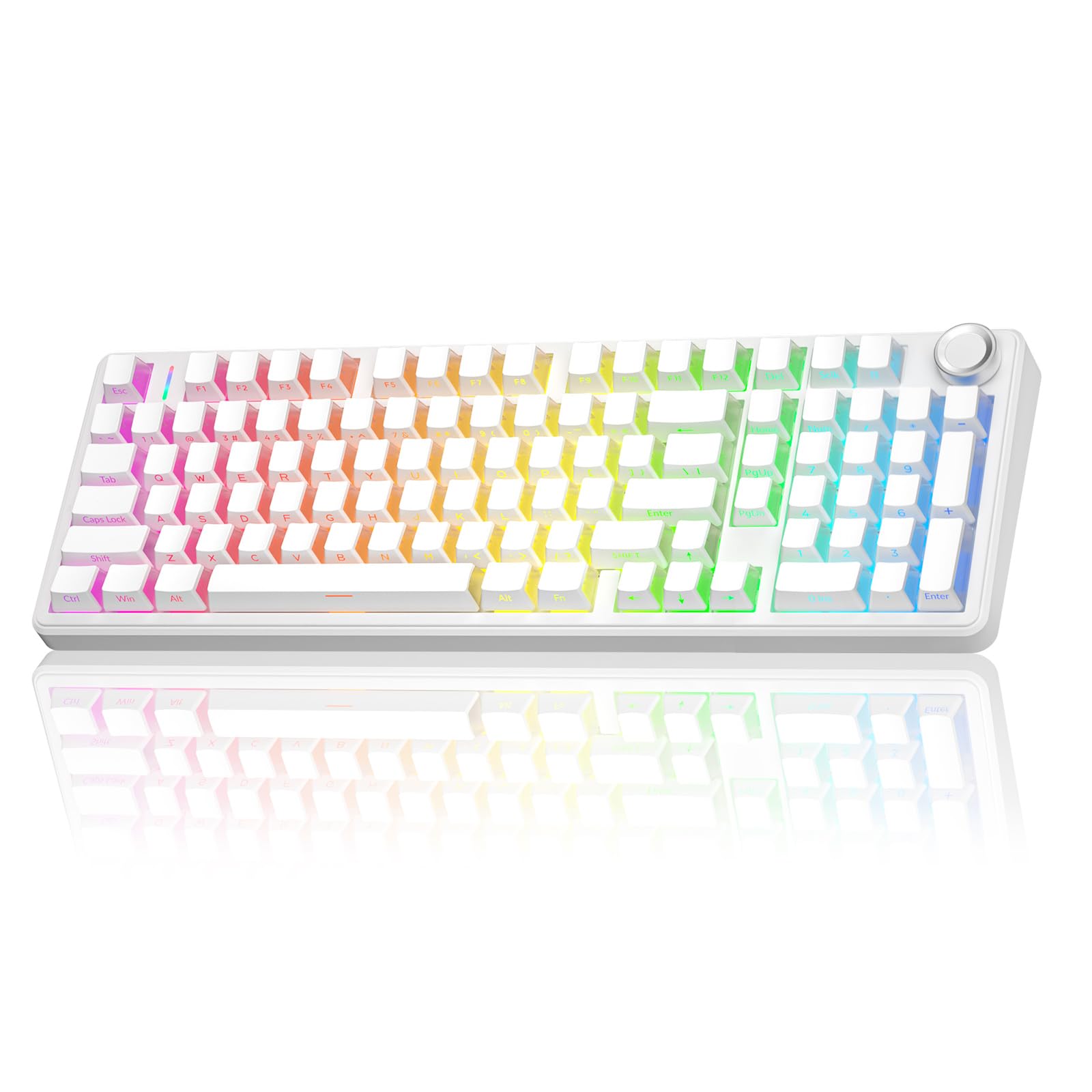 Photo 1 of AULA F99 Pro Wireless Mechanical Keyboard-Silent Version,BT5.0/2.4GHz/USB-C Hot Swappable Custom Keyboard, Gasket Structure, Pre-lubed Linear Switches RGB Backlit Computer Gaming Keyboards, White