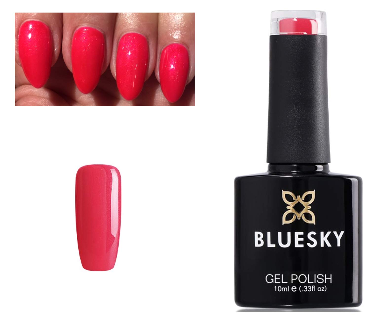 Bluesky Gel Nail Polish Pink Hot Chillis Spring Summer Color 80507 UV LED Soak Off 10ml (Requires Drying under LED/UV Lamp)