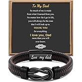 JoycuFF Leather Bracelet for Men Dad Boyfriend Brother Grandson Husband Son Nephew Uncle Braided Cuff Bracelet Valentine's Day Christmas Birthday Father's Day Anniversary Jewelry Gift for Men