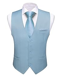 Barry.Wang Mens Baby Blue Suit Vest Formal/Leisure