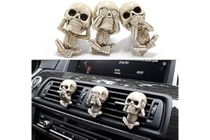 DUALSHINE Skull Car Air Freshener Clips, Halloween Skeleton Air Freshener Car Skull Car Interior Accessories for Car Vent and Air Conditioner Vent Decoration, Car Decorations Office Home Decor for Men/Women