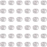 KISSITTY 3mm Silver Beads 50pcs 925 Sterling Silver Spacer Rondelle Small Smooth Loose Beads for DIY Necklaces Earrings Bracelets Jewelry Crafts Making
