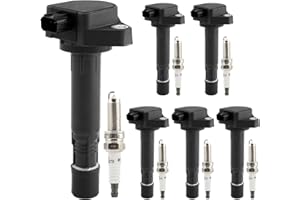 HQPASFY Ignition Coil Packs & Spark Plugs (Set of 6), Compatible with Honda 2009-2015 Honda Pilot/Ridgeline 3.5L V6, 2010-2015 Acura RDX/ZDX 3.5L 3.7L V6, Replaces# UF624