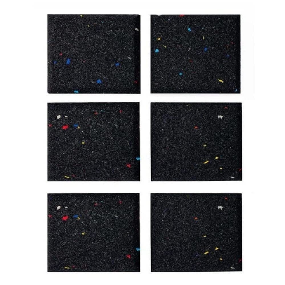 Nicoman Treadmill Mat Pad Heavy Duty Fitness Gym Treadmill Pad, High Density Floors Carpets Protectors Home Gym Anti-slip Shock Absorbent 15mm 10 x 10cm (Galaxy Black, 6 Pack)