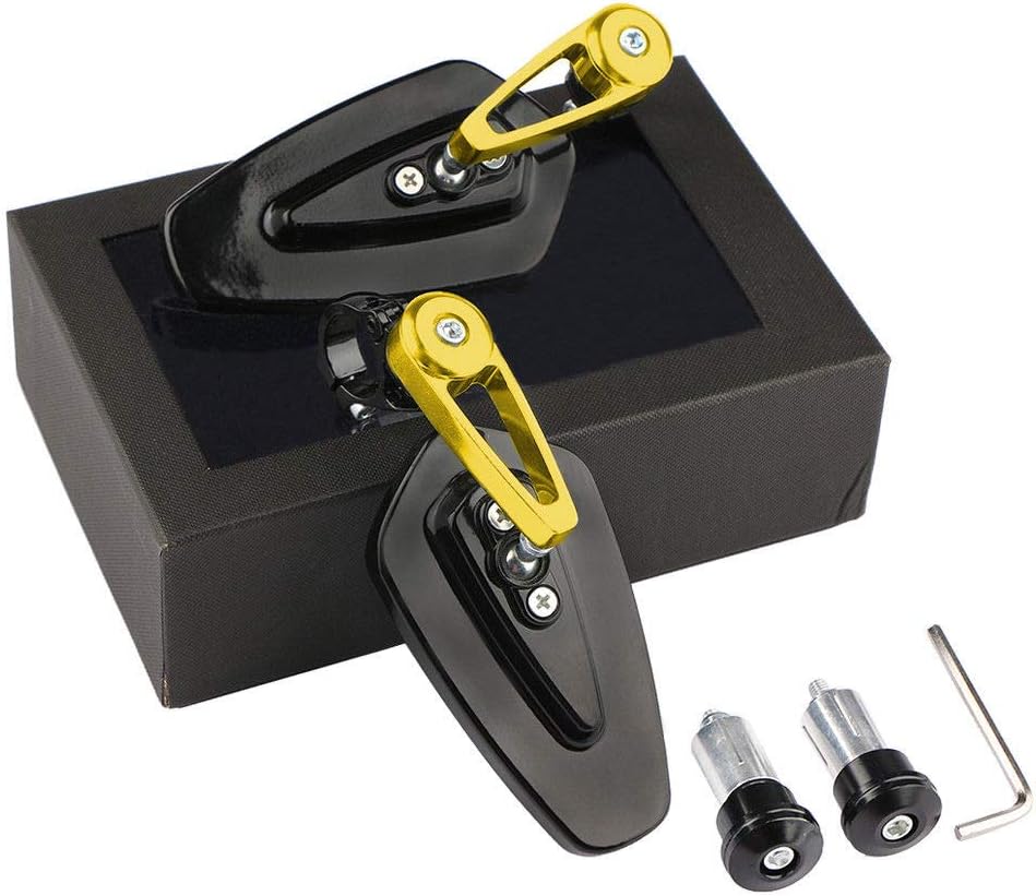 RONSHIN Lot de 2 r/&eacute;troviseurs universels pour Guidon de Moto 22 mm pour Kawasaki Ninja 400 Z1000 Ninja ZX 250R pour Yamaha FZ1 YZF-R1M etc.