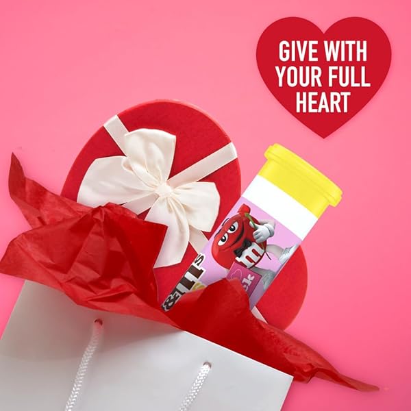 M&M’S VALENTINE MINIS MILK CHOCOLATE CANDY, VALENTINE’S DAY CANDY GIFTS BULK, 1.08 OUNCE TUBE (PACK OF 24)