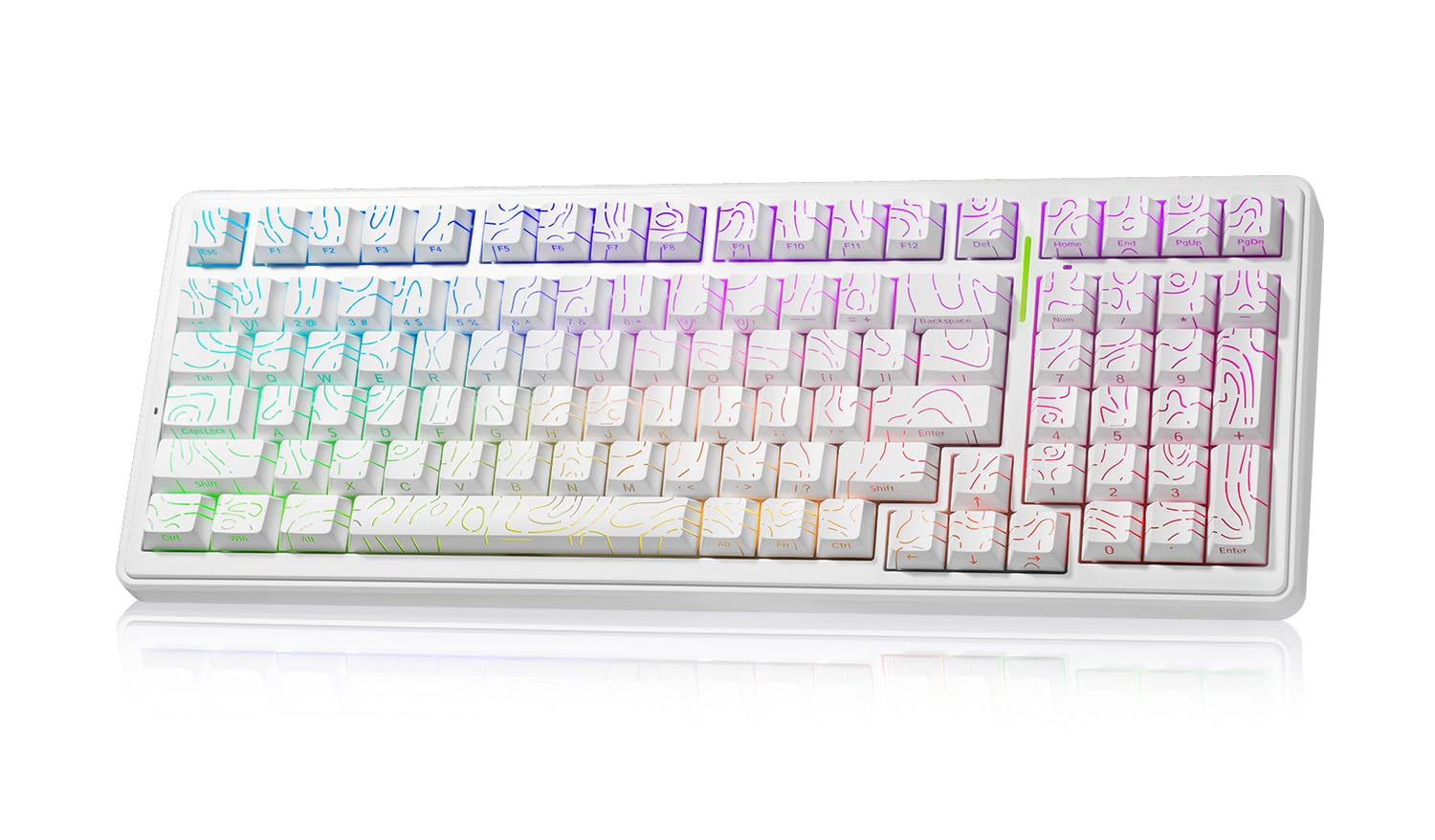 LEOBOG Aula Keyboard, F99 Wireless Mechanical Gaming Keyboards, Hot Swappable Custom Creamy RGB Backlit Computer Keyboard,BT5.0/2.4GHz/USB-C,Topographic Side-Printed Keycaps, Switch