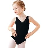 Twirbalux Girls Ballet Leotard, Girls Black Tank Leotard for Dance, Gymnastics