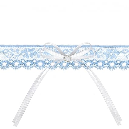 Strumpfband Hochzeit weiße Schleife mit Blume weiß