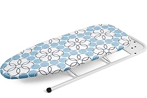 Duwee 12"×32" Table Top Ironing Board with Iron Rest,Small Ironing Board with Heat Resistant Cover,Thicken Felt Padding,Portable Ironing Board with Non-Slip Feet for Home, Laundry Rooms, Dorms