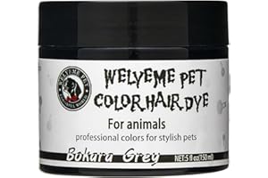 WELYEME Dog Hair Dye Gray, Permanent Pet Hair Dye, Professional Dog Safe Hair Dye, Bright Color for Dogs and Horses